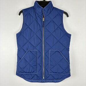 J Crew Quilted Vest Women's XS Zip Up Navy Lightweight Layering Classic Jacket